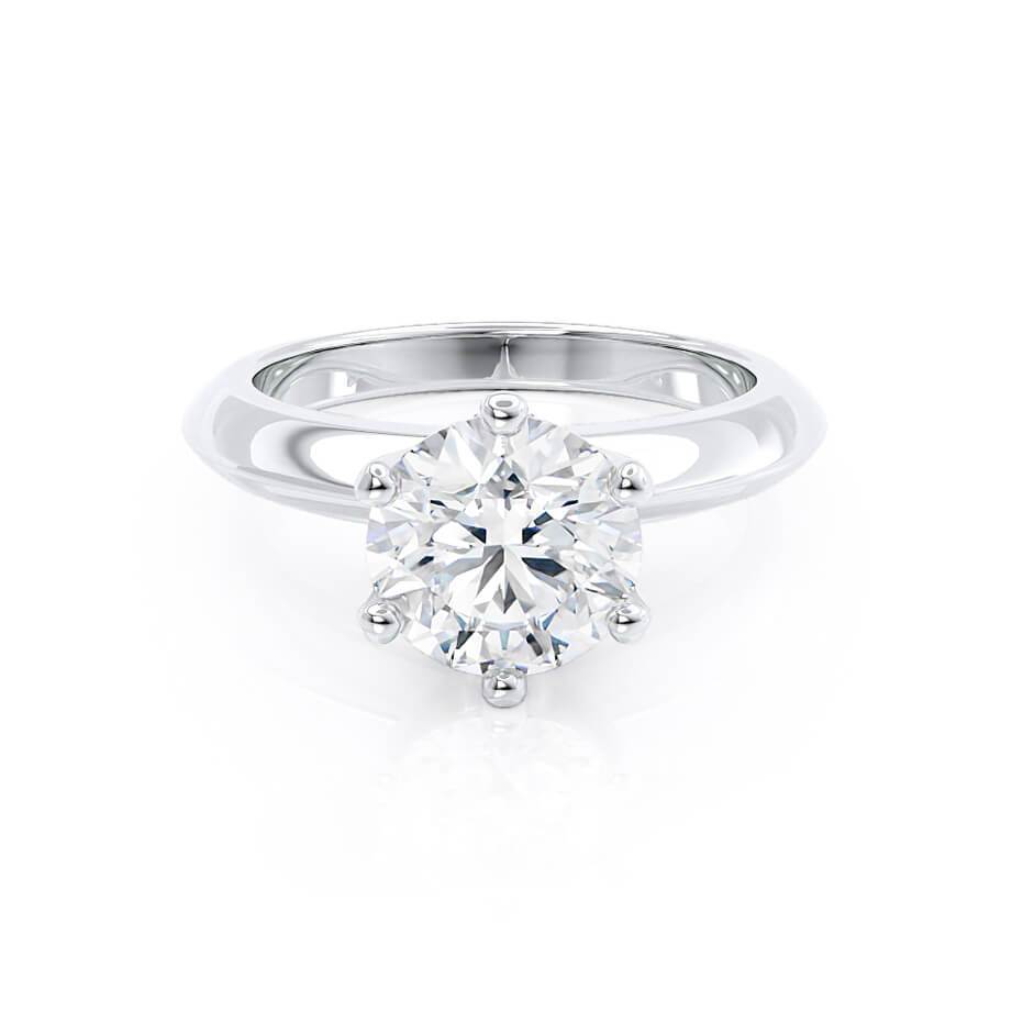1.0 CT Round Shaped Moissanite Solitaire Style Engagement Ring