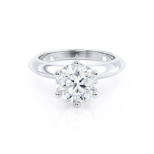 1.0 CT Round Shaped Moissanite Solitaire Engagement Ring