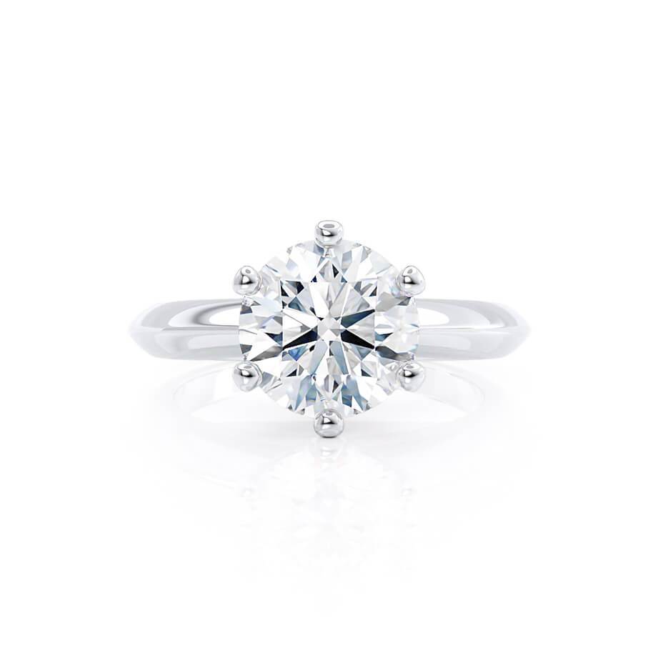 1.0 CT Round Shaped Moissanite Solitaire Style Engagement Ring