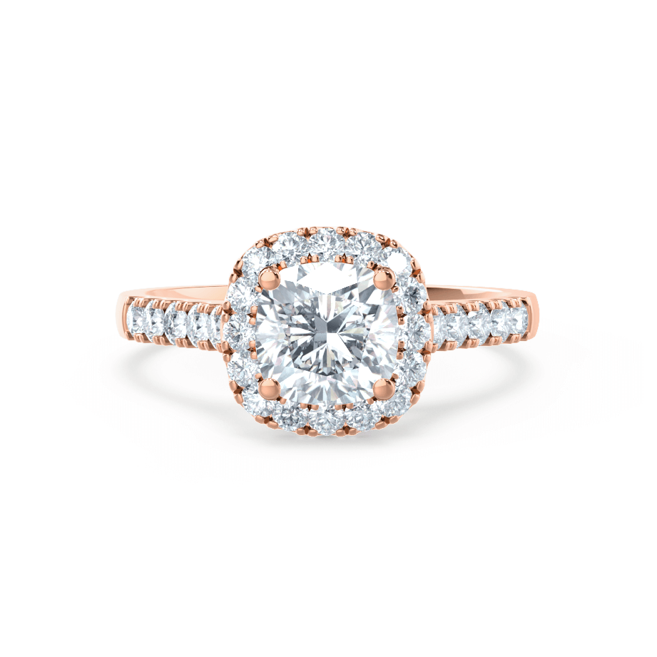 1.10 CT Cushion Shaped Moissanite Halo Style Engagement Ring