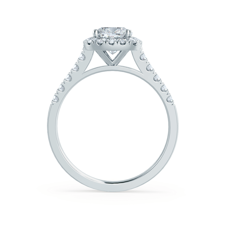 1.70 CT Cushion Cut Moissanite Halo Style Engagement Ring