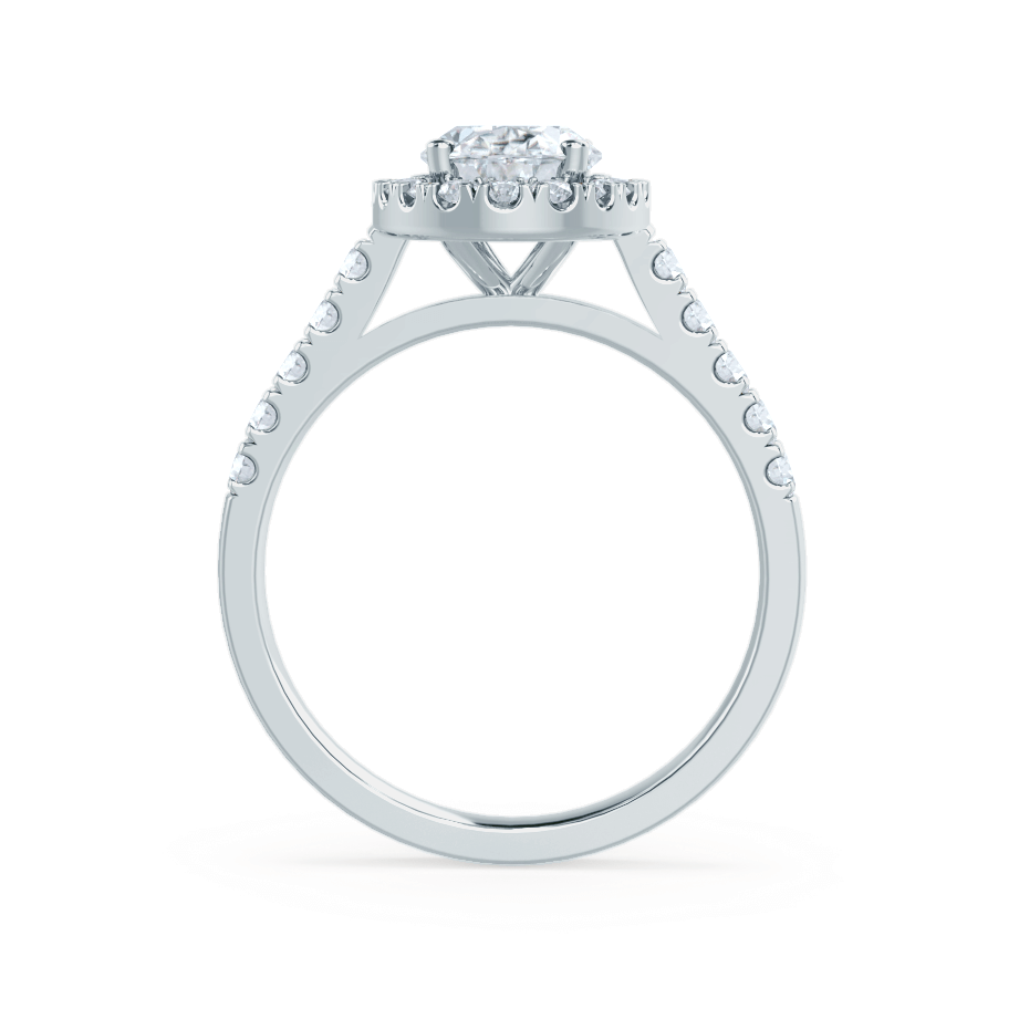 1.50 CT Oval Shaped Moissanite Halo Style Engagement Ring