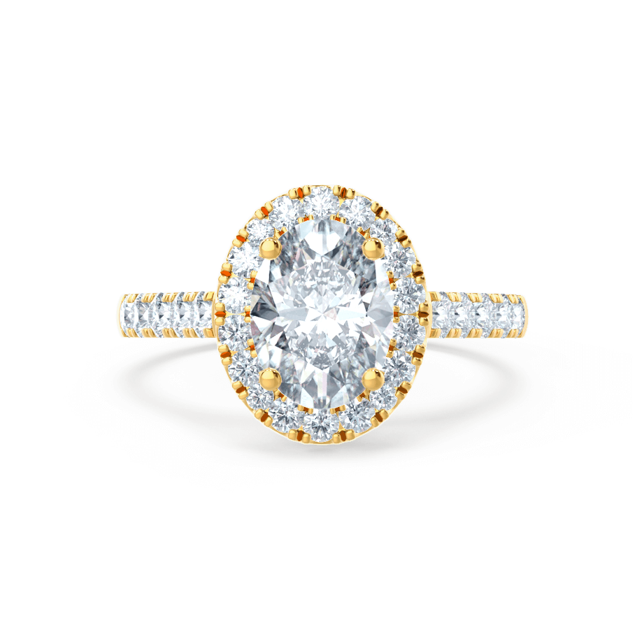 1.50 CT Oval Shaped Moissanite Halo Style Engagement Ring