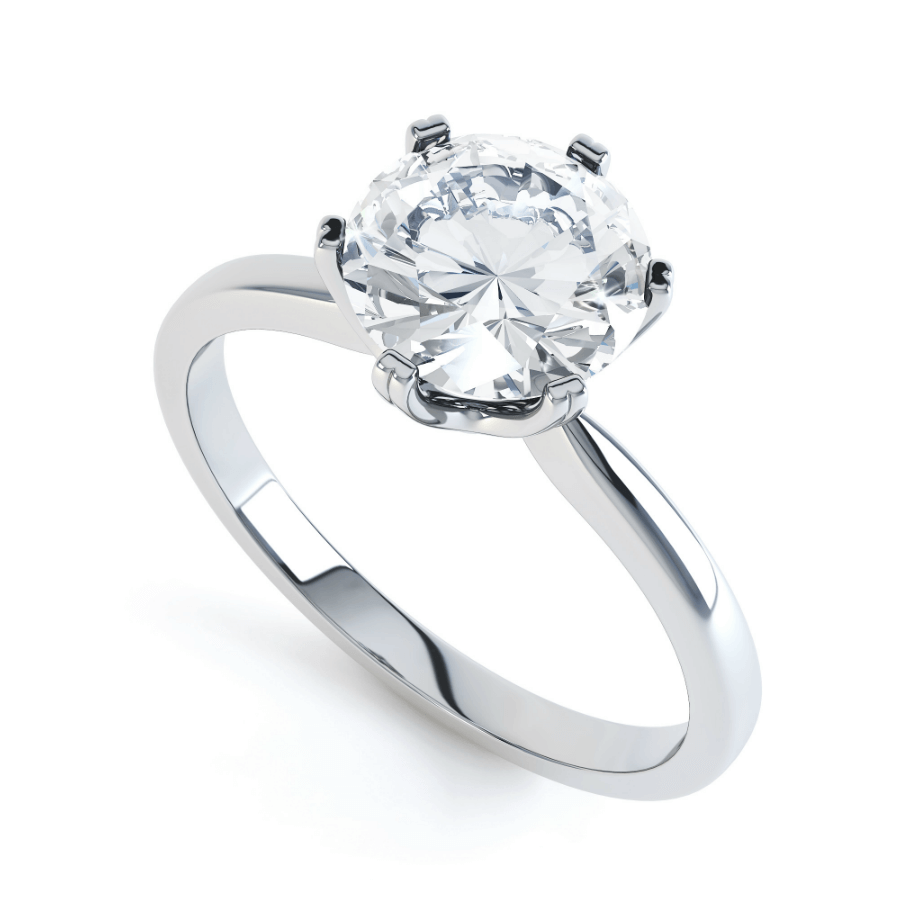 1.50 CT Round Shaped Moissanite Solitaire Style Engagement Ring