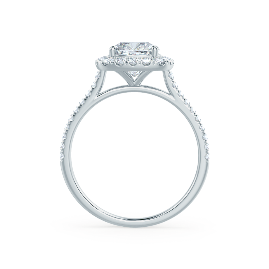 1.30 CT Cushion Shaped Moissanite Halo Engagement Ring