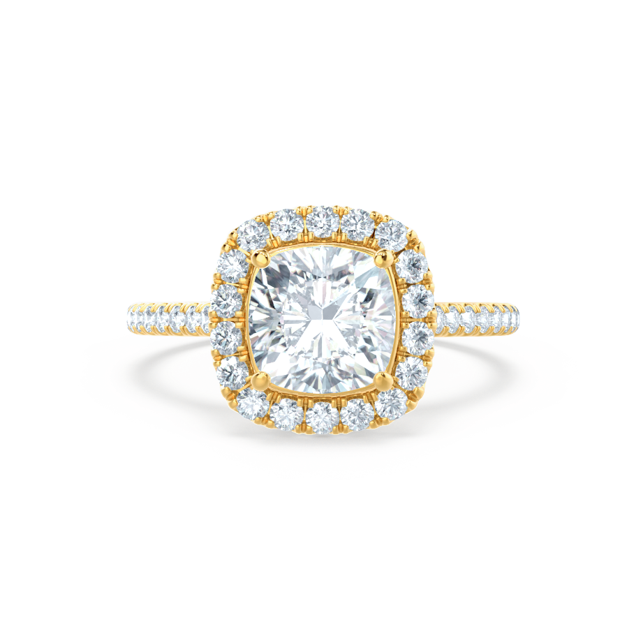 1.30 CT Cushion Shaped Halo Style Moissanite Engagement Ring