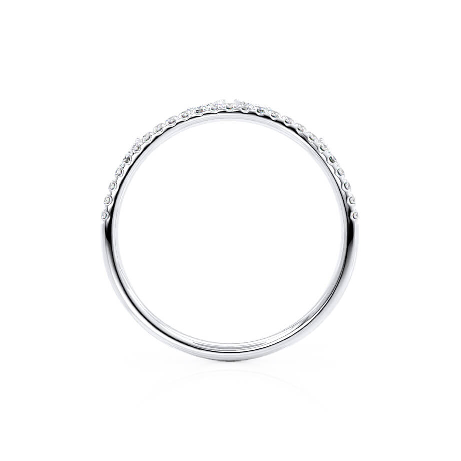 0.21 CT Round Shaped Moissanite Vintage Style Wedding Band