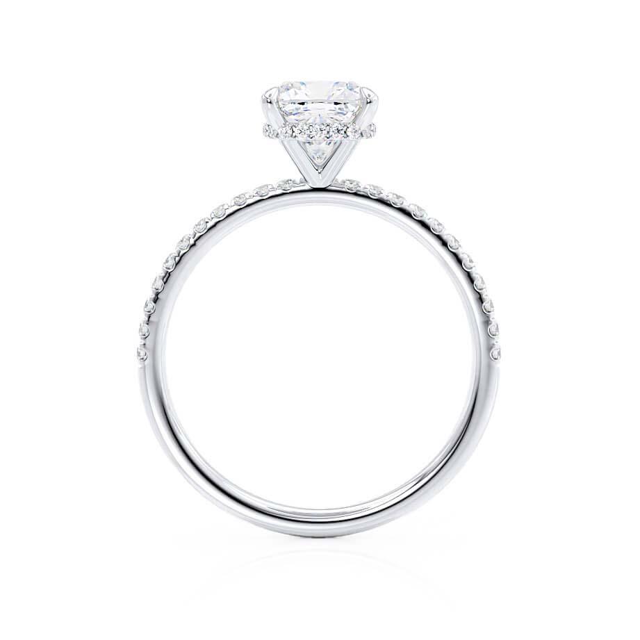 2.40 CT Cushion Shaped Moissanite Hidden Halo Engagement Ring
