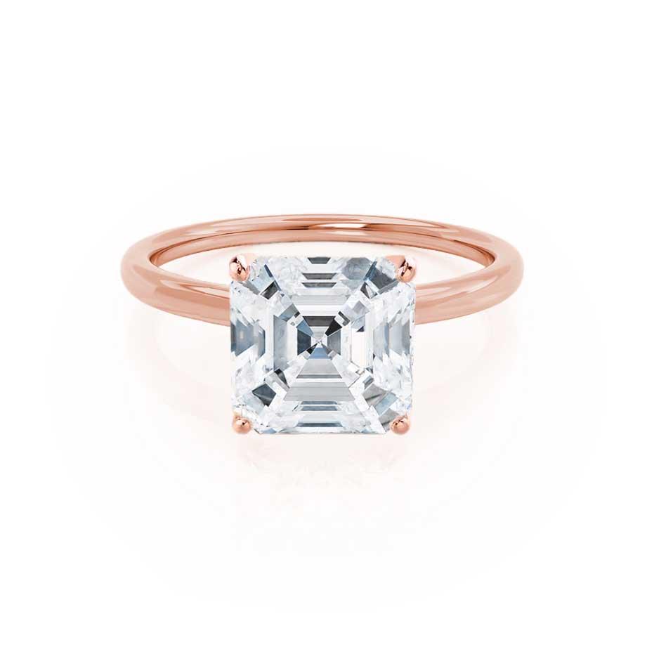 1.80 CT Asscher Shaped Moissanite Solitaire Style Engagement Ring