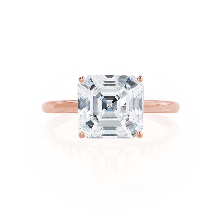 1.80 CT Asscher Shaped Moissanite Solitaire Style Engagement Ring