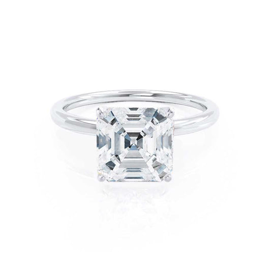 1.80 CT Asscher Shaped Moissanite Solitaire Engagement Ring