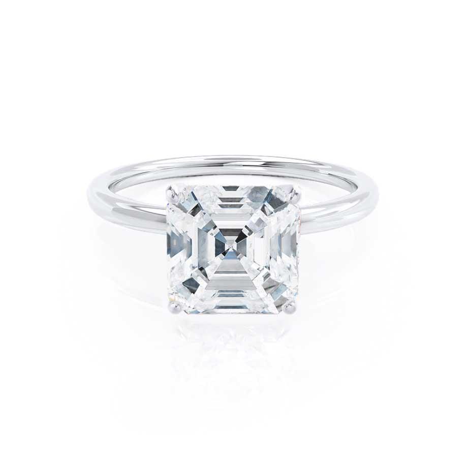 1.80 CT Asscher Shaped Moissanite Solitaire Style Engagement Ring