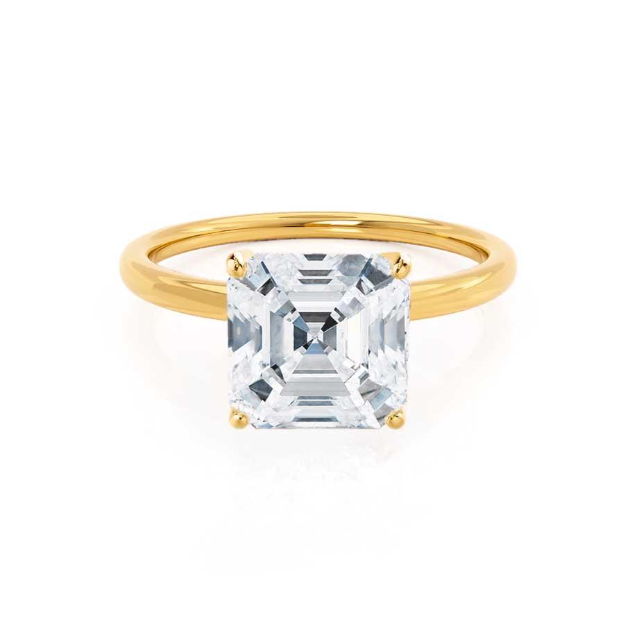 1.80 CT Asscher Shaped Moissanite Solitaire Style Engagement Ring