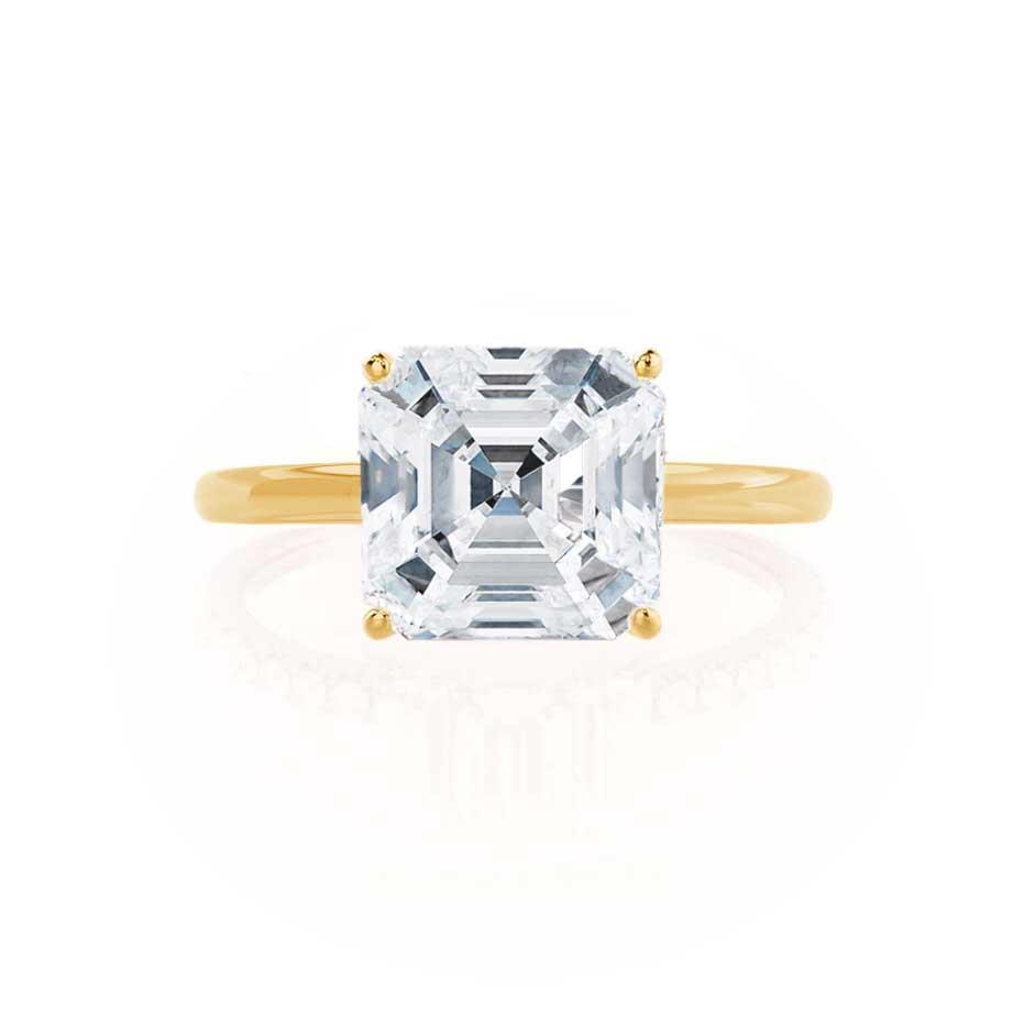 1.80 CT Asscher Shaped Moissanite Solitaire Style Engagement Ring