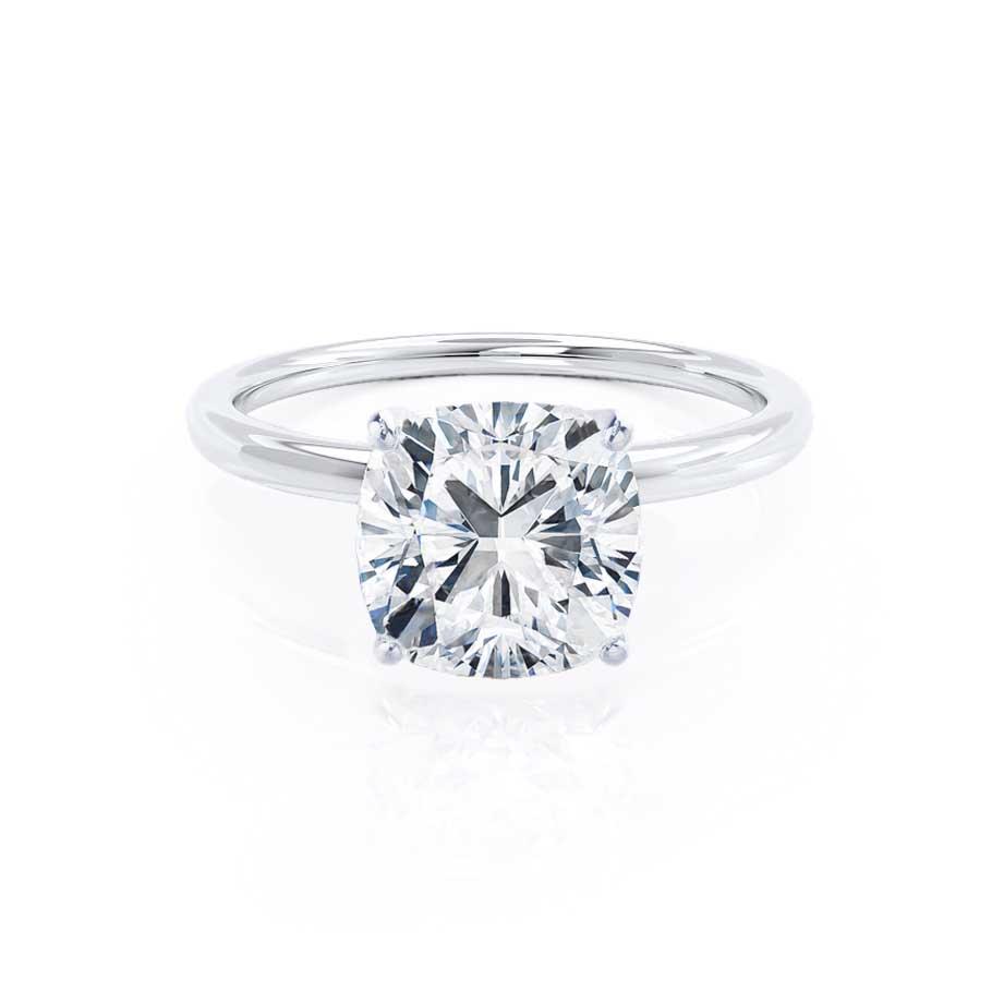2.0 CT Cushion Shaped Moissanite Solitaire Engagement Ring