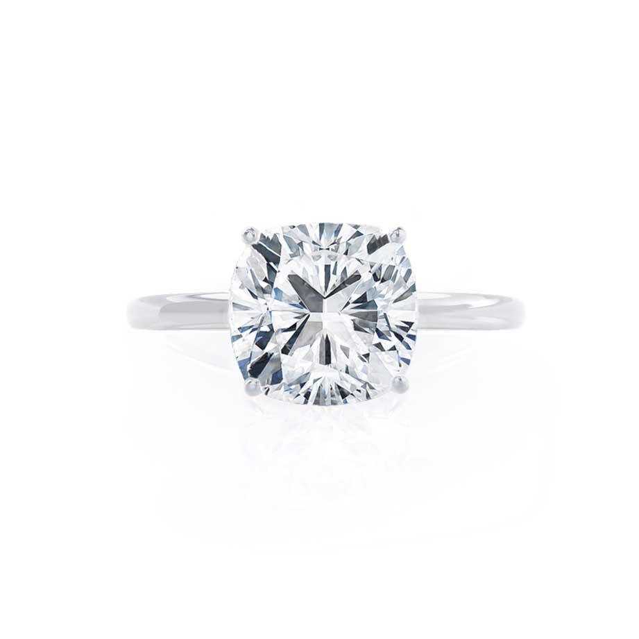 2.0 CT Cushion Shaped Moissanite Solitaire Engagement Ring