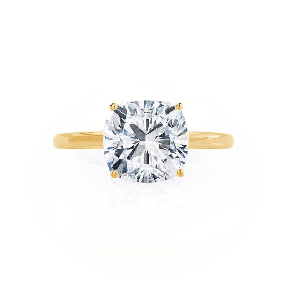 2.0 CT Cushion Shaped Moissanite Solitaire Engagement Ring