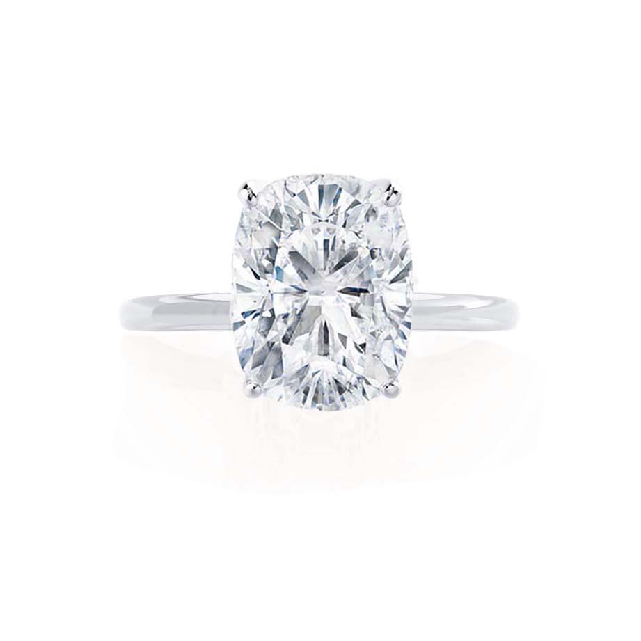 3.34 CT Elongated Cushion Shaped Moissanite Solitaire Engagement Ring