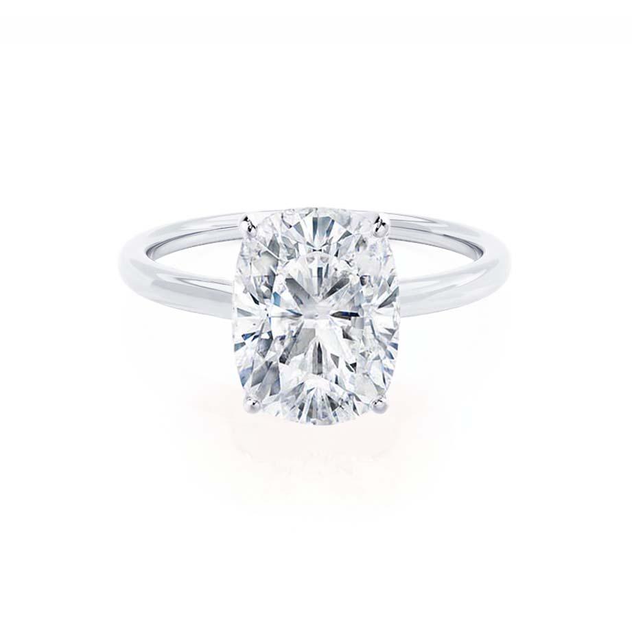 3.34 CT Elongated Cushion Shaped Moissanite Solitaire Engagement Ring