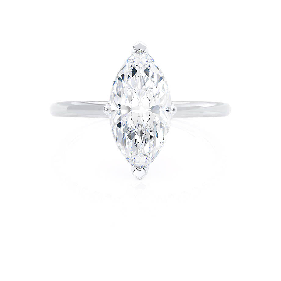 1.0 CT Marquise Shaped Moissanite Solitaire Engagement Ring