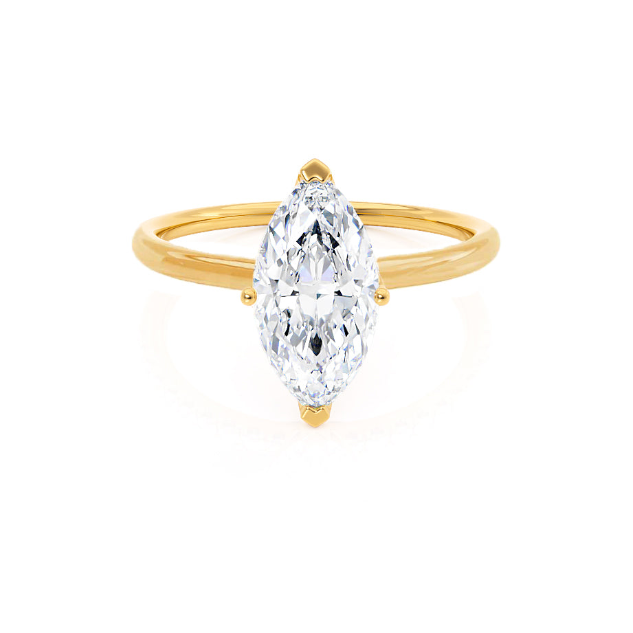 1.0 CT Marquise Shaped Moissanite Solitaire Engagement Ring