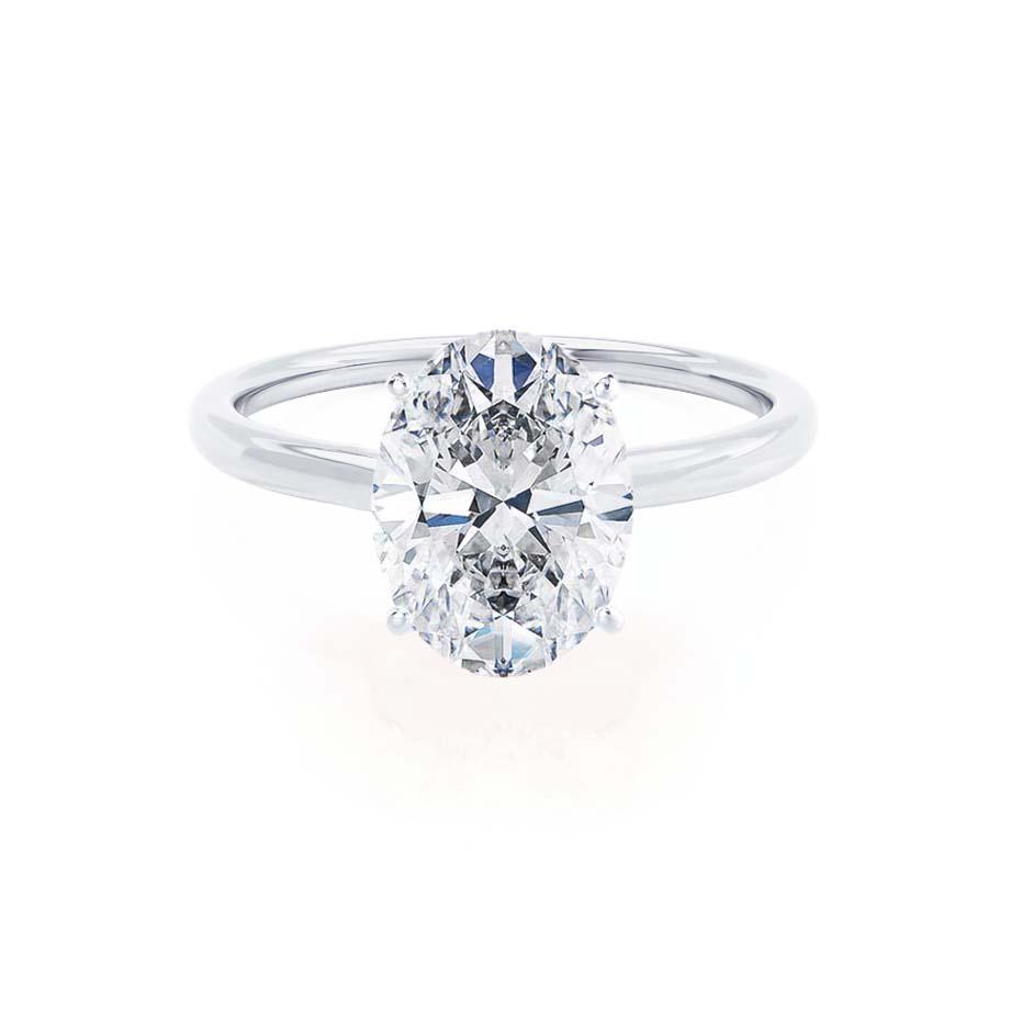 2.10 CT Oval Shaped Moissanite Solitaire Engagement Ring