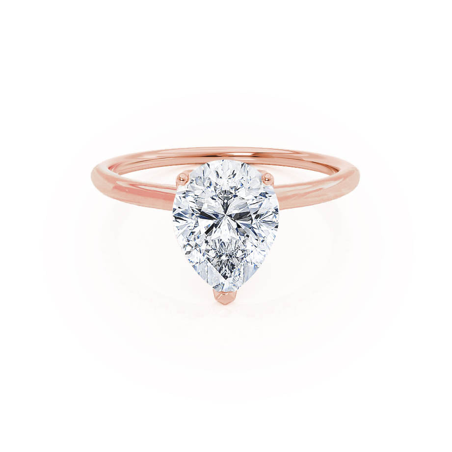 0.94 CT Pear Shaped Moissanite Solitaire Style Engagement Ring