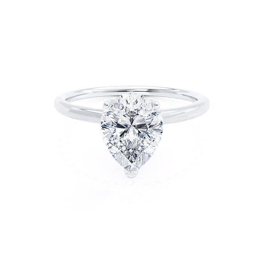 2.10 CT Pear Shaped Moissanite Solitaire Engagement Ring