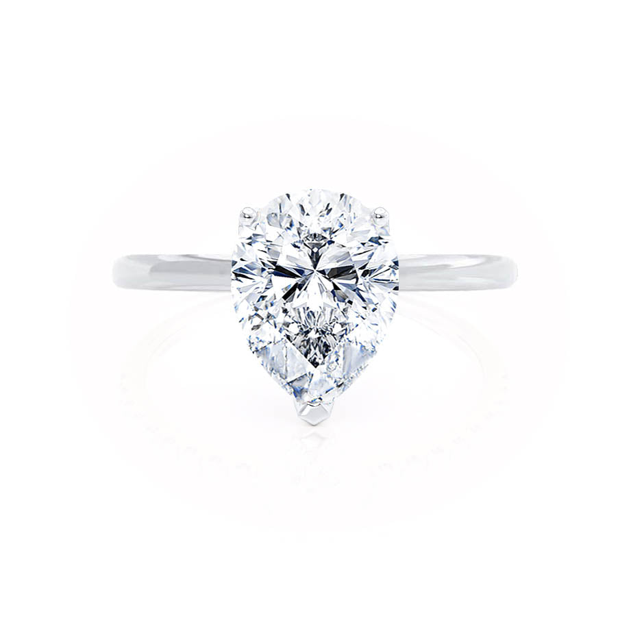 2.10 CT Pear Shaped Moissanite Solitaire Engagement Ring