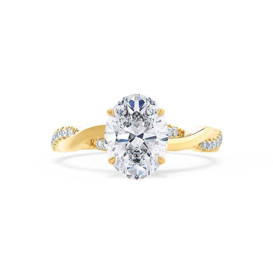 1.50 CT Oval Shaped Moissanite Solitaire Twisted Style Engagement Ring