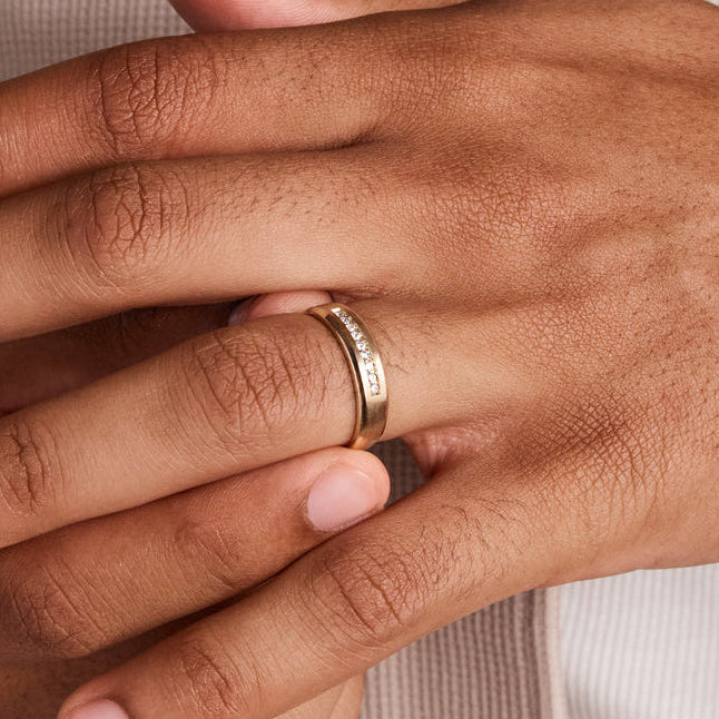 0.15 TCW Round Lab Grown Diamond Channel Setting Men's Wedding Band