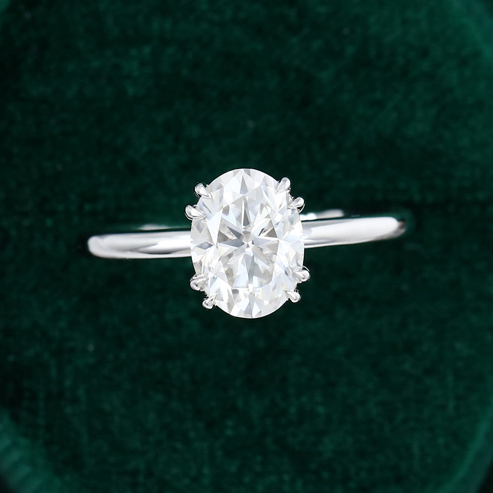 1.33 CT Oval Shaped Moissanite Solitaire Engagement Ring