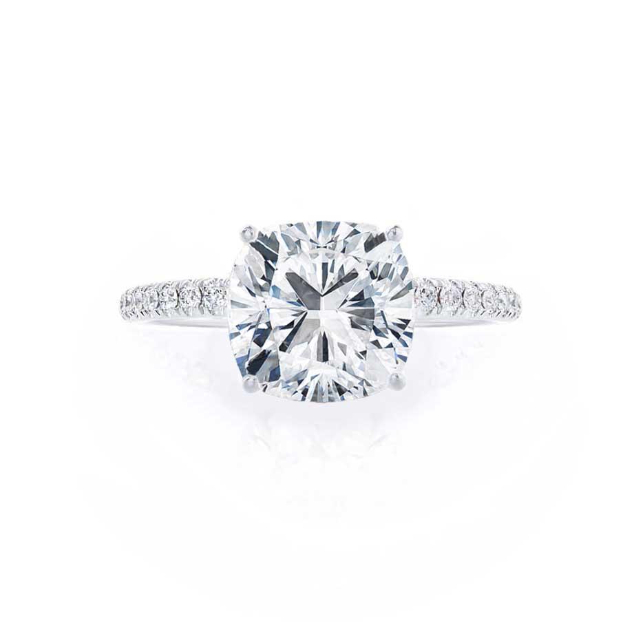 0.80 CT Cushion Shaped Moissanite Solitaire Engagement Ring