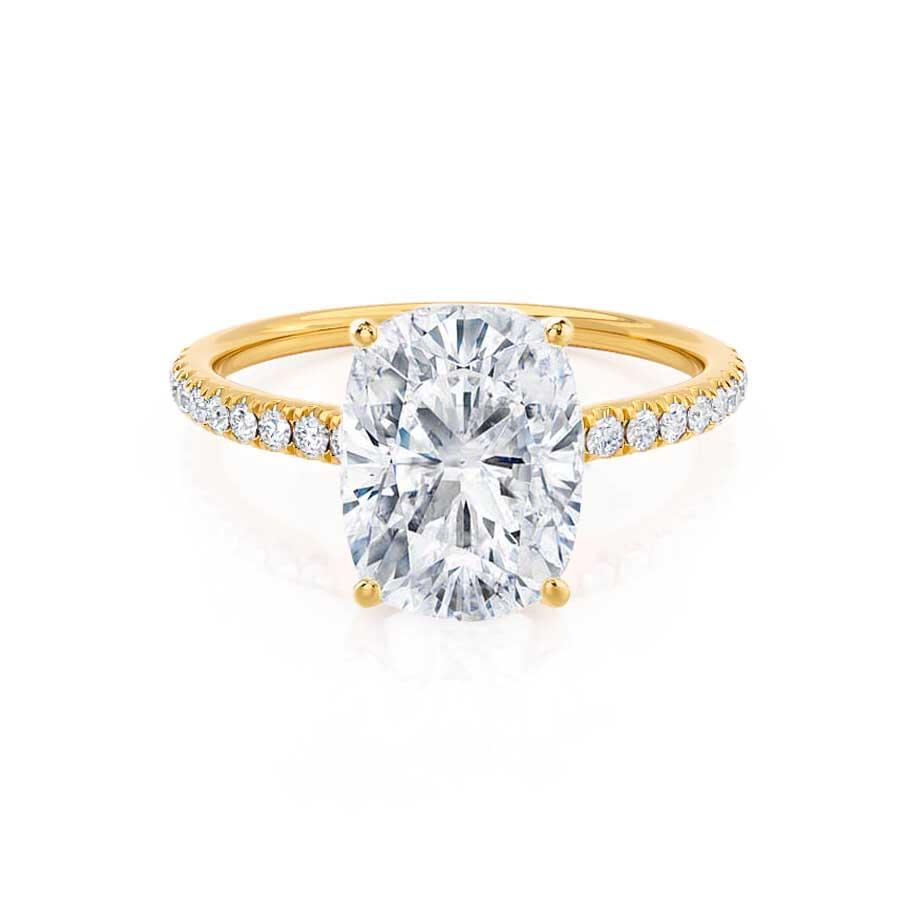 1.75 CT Elongated Cushion Shaped Moissanite Solitaire Style Engagement Ring
