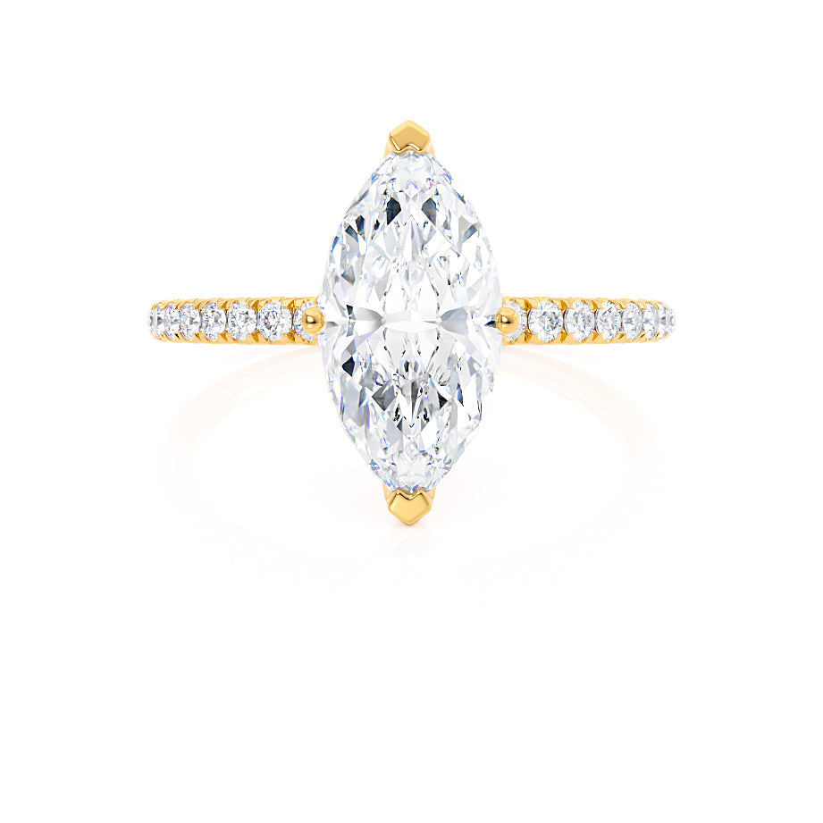 1.0 CT Marquise Shaped Moissanite Solitaire Style Engagement Ring