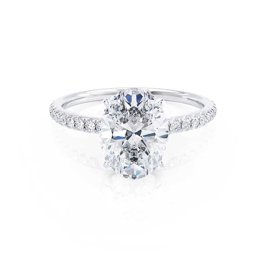 0.90 CT Oval Shaped Moissanite Solitaire Engagement Ring