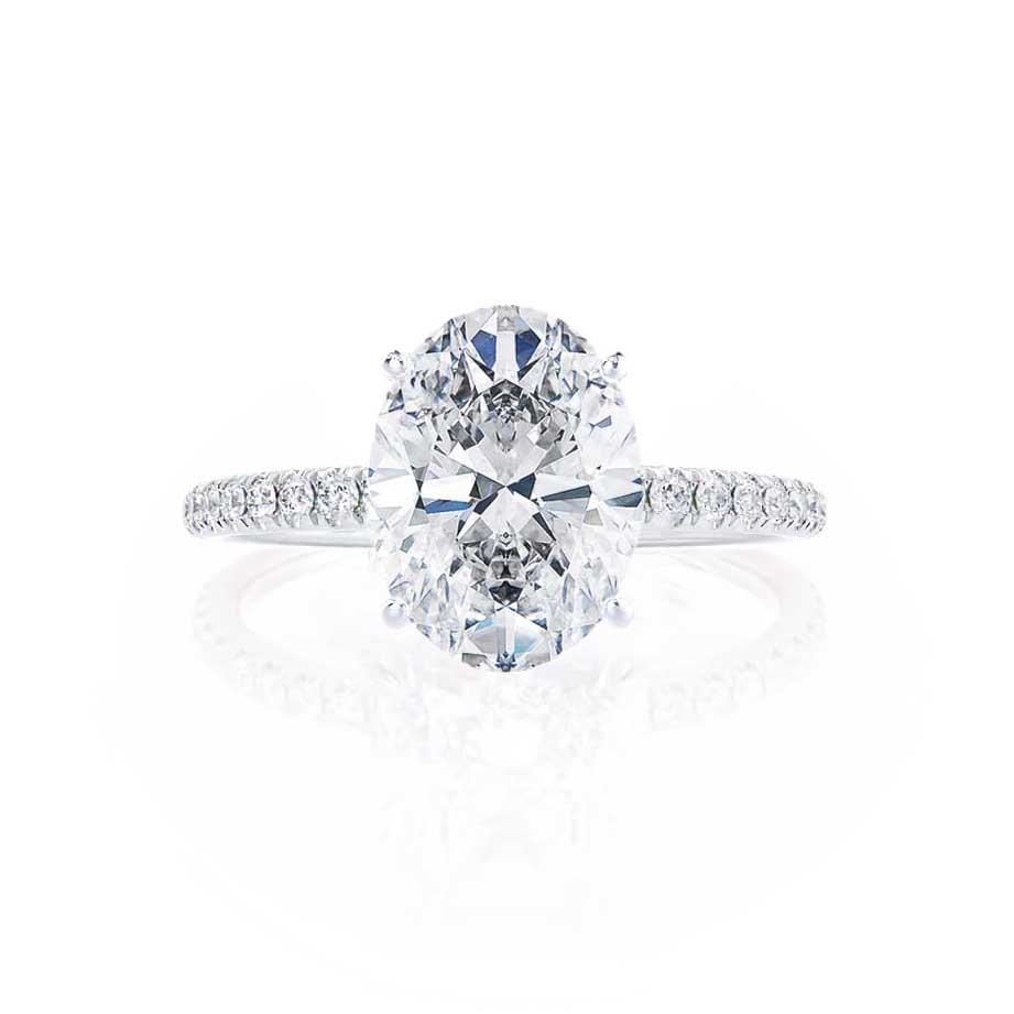 0.90 CT Oval Shaped Moissanite Solitaire Engagement Ring