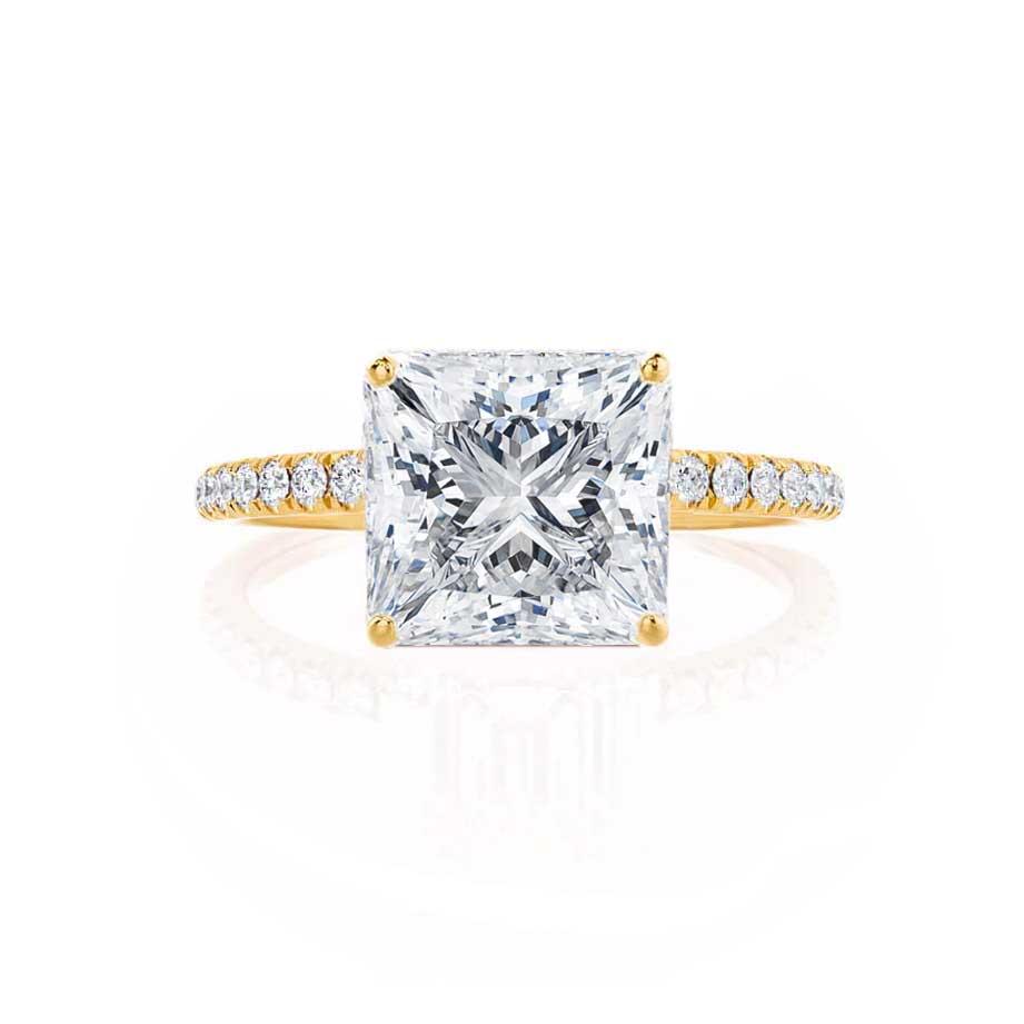 1.50 CT Princess Shaped Moissanite Solitaire Style Engagement Ring