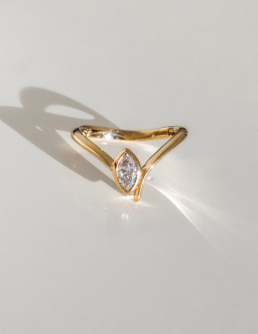 0.5 CT Marquise Cut Lab Grown Diamond Solitaire Unique Engagement Ring