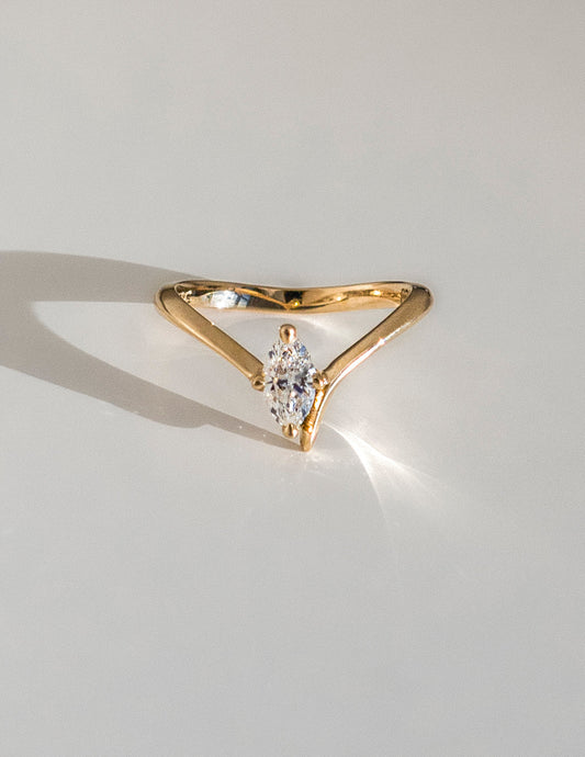 0.5 CT Marquise Shape Lab Grown Diamond Solitaire Engagement Ring