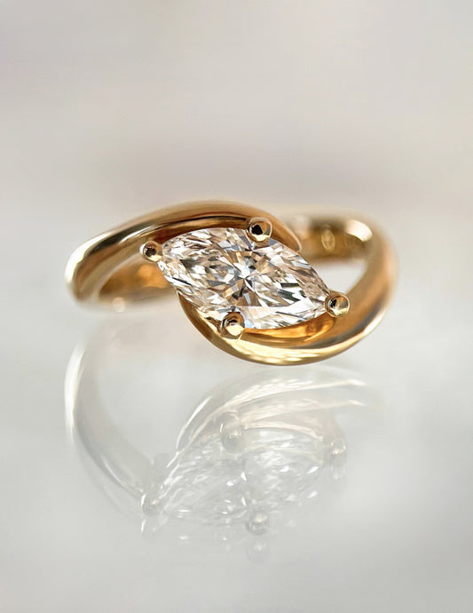 1.0 - 2.0 CT Marquise Cut Lab Grown Diamond Solitaire Engagement Ring
