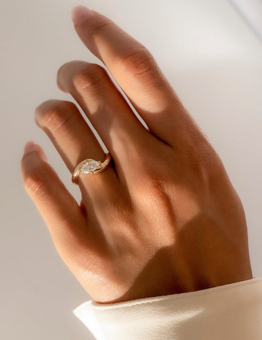 1.0 - 2.0 CT Marquise Cut Lab Grown Diamond Solitaire Engagement Ring