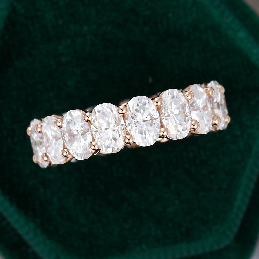 0.43 CT Oval Moissanite Full Eternity Wedding Band