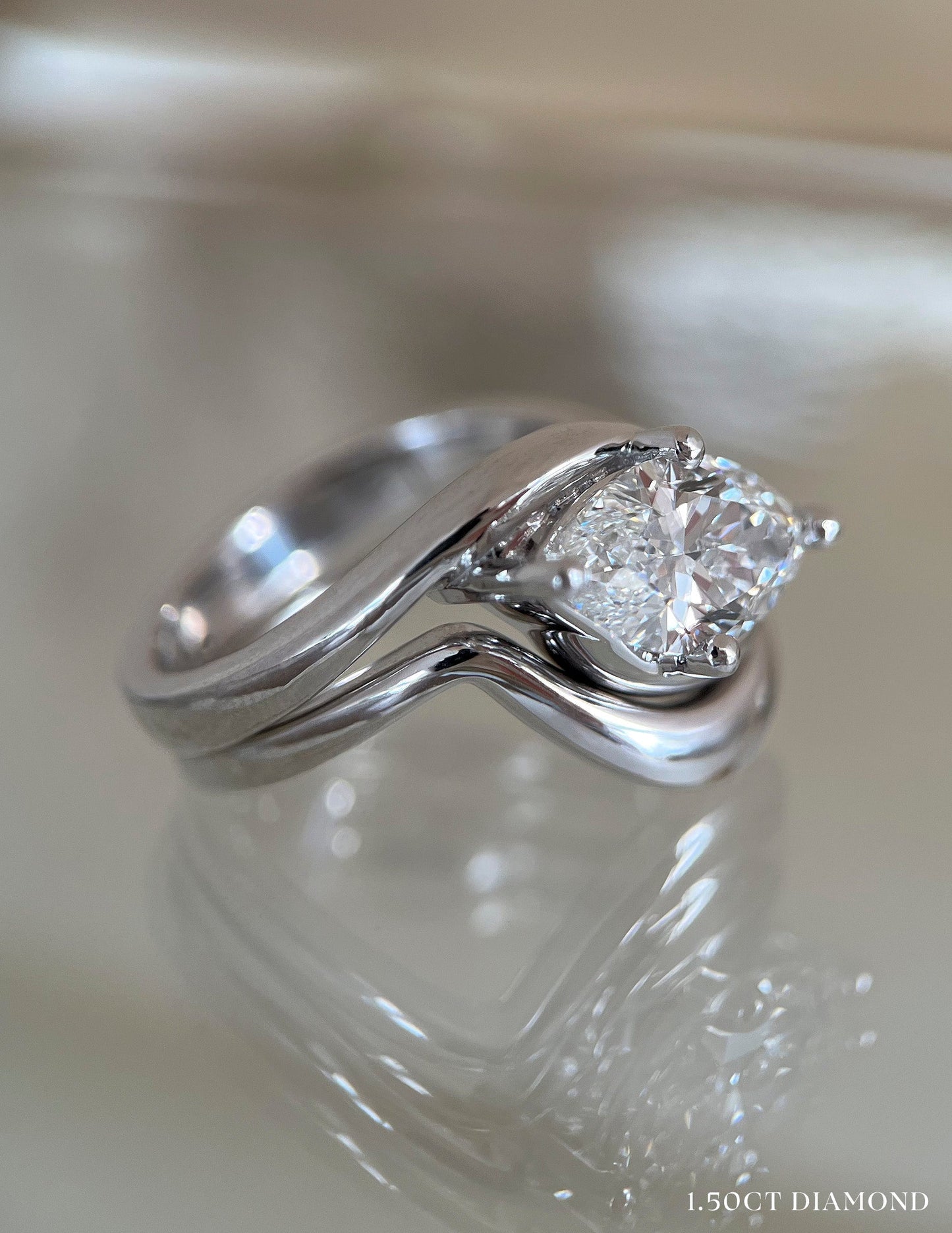 Oval Solitaire Lab Grown Diamond Engagement Ring