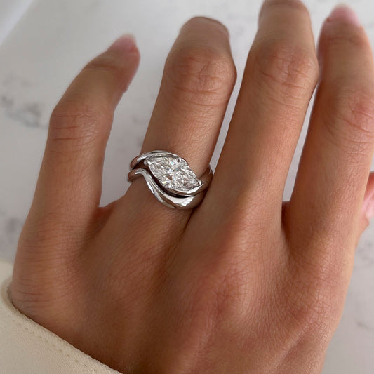 1.5 CT Marquise Lab Grown Diamond Bridal Set