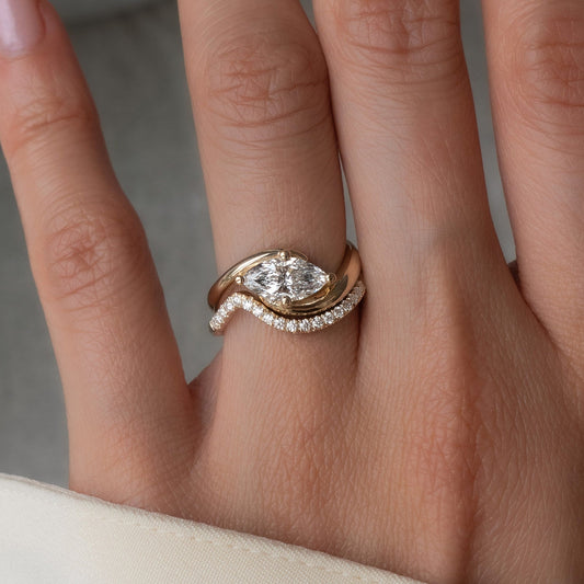 1.5 CT Marquise Lab Grown Diamond Bridal Set