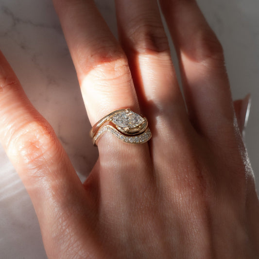 1.5 CT Marquise Lab Grown Diamond Bridal Set