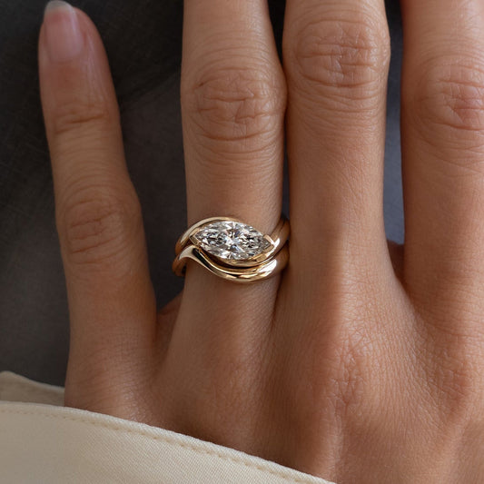 1.5 CT Marquise Lab Grown Diamond Bridal Set