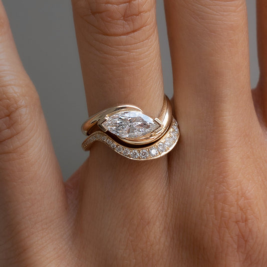 1.5 CT Marquise Lab Grown Diamond Bridal Set