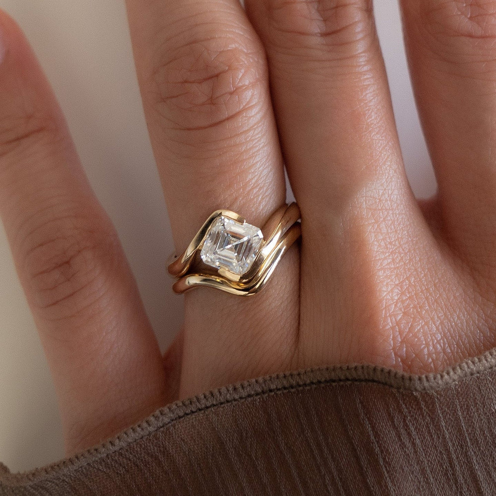 1.5 CT Asscher Lab Grown Diamond Bridal Set